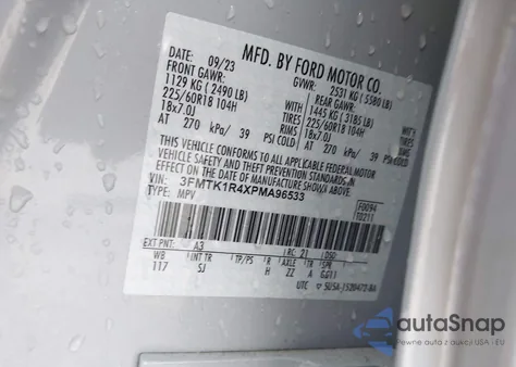 2023 Ford Mustang Mach-E Select из США, поврежденный, VIN 3FMTK1R4XPMA96533